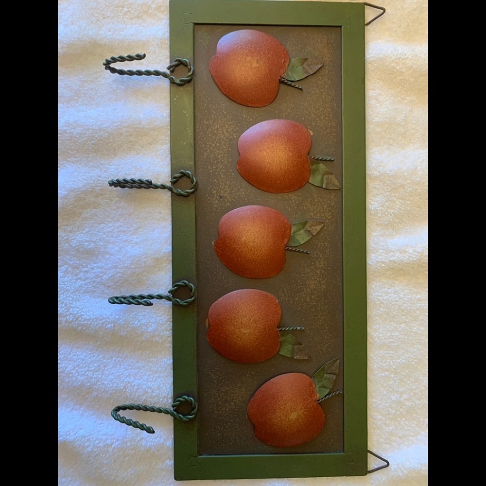 Metal Wall Hooks with Apple Motif. Key Hooks. Kitchen Hooks.